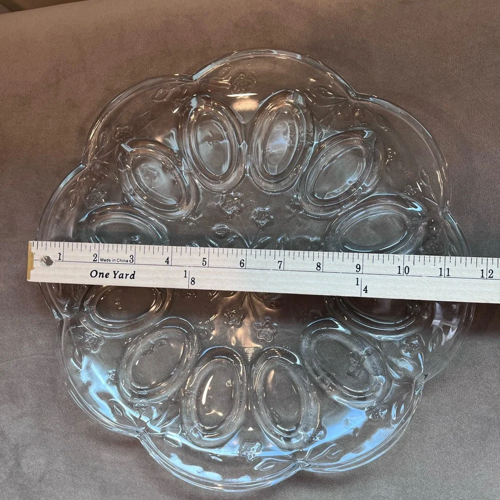 Anchor Hocking Savannah Clear Glass Egg Serving Platter